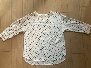 INDIVI Indivi No. 38 Black and white polka dot blouse long -sleeved shirt