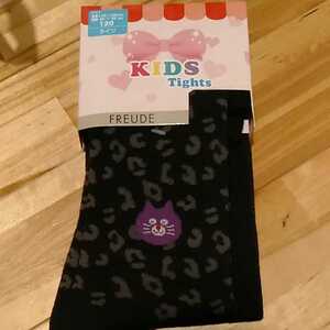 New ★ Kids tights 120 girl black cat thick ground ⑤