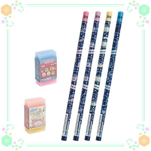 Sumiko Gurashi Sumimi Movie Theater 2B Round Pencil 4 pieces Eraser 2 Pattern 1 Set Free Shipping