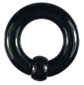 Acrylic Body Pierce Captive Bead Ring Black 0g