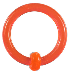 Acrylic Body Pierce Captive Bead Ring Orange 12g