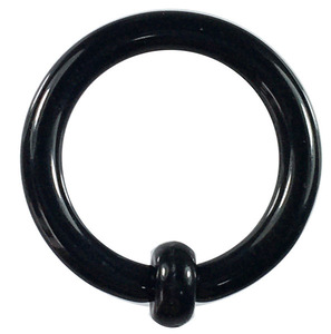 Acrylic Body Pierce Captive Bead Ring Black 12G