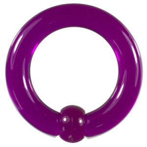 Acrylic Body Pierce Captive Bead Ring Purple 6g