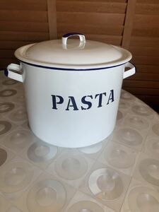 unused! Made in Japan ★ Enamel oversized pasta canister ★ Enamel pasta pot