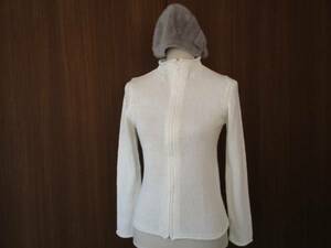 820 [Free Shipping] OLIVE DES OLIVE Olive Deoleave No Color Knit Jacket Zip Sweater Acrylic Cotton Mixed M Off White