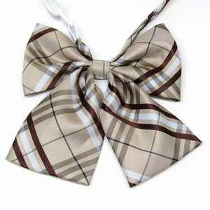 "AQB-A2" uniform ribbon stripe beige high quality fluffy volume