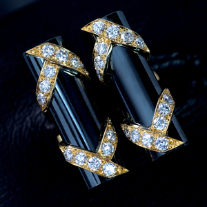 E9935 [MAUBOUSSIN] Maubussan natural genuine diamonds finest 18 solid cuffs