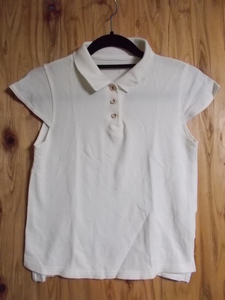 [Felissimo] Polo shirt size 140 Color White Stam Pigeometric/AAG