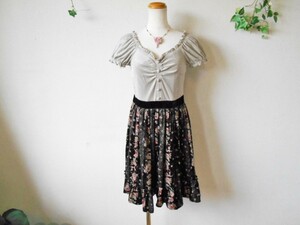 Beautiful goods rest rose Lest Rose Velor Used Fall / Winter Switching One Piece 2