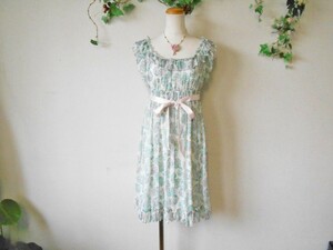 Rest Rose Lest Rose Cute dress with floral print with ribbon 2 Made in Japan