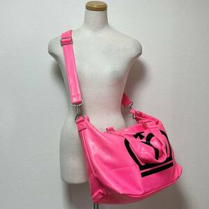 ■ Babydoll Baby Doll Mothers Bag Shoulder Bag Fluorescent Pink System List price 5076 yen Logo print 27368 Beautiful goods used back