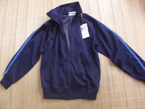 Small size Showa Retro At the time of the 70's old -fashioned new tag with tag Gunze field ace Navy blue jersey zipup jacket