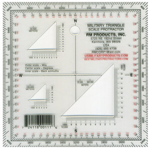 Free Shipping Military Scale Protractor US military use ruler RM Products Incx 1 sheet