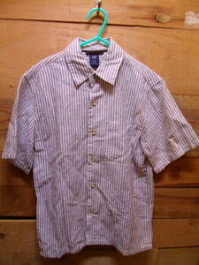 Nationwide Free Shipping Gap Kids GAP KIDS Children's Clothes Kids Men &amp; Girl Ha hemp 55%Cotton 45%Cotton Stripe Pattern Short Sleeve Summer Shirt 130
