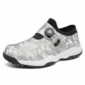 2021 Men's Golf Shoes Sports Shoes Size Selectable Men's Outdoor Waterproof F-X9919 Gray 24.5cm/39
