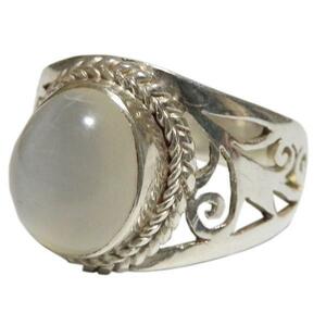 ■ ☆ Asian Nepalgan Silver craftsman Moonstone Ring (NR-18)