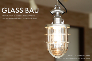 Pendant lamp [GLASS BAU] Ceiling lighting with two rugs of aluminum and black