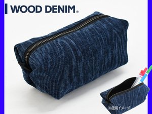 Pouch small denim wood grain wood denim WOOD DENIM New material penguilion alpha planning catpos Free shipping