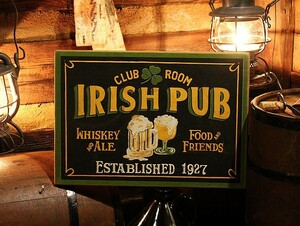 Irish pub wooden sign (rectangle) ■ American miscellaneous goods American miscellaneous goods wood sign