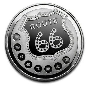 ● American route 66 Silver round pure silver coins 1 ounce