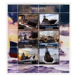 ■ Uganda stamp 2016 warship / battleship 04 6 kinds sheets