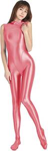 AMORESY whole body tights Sleeve Body Suit Yoga Suit Sexy Cosplay Costume Rose Red