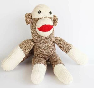 ★ Handmade sock monkey ★ Stuffed toy B Old Vintage Antique Rug Doll
