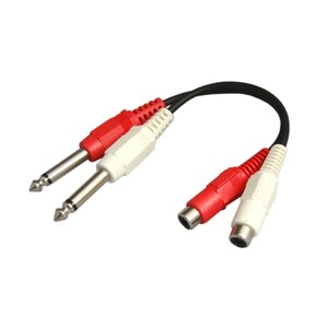 Audio conversion cable Red. White RCA/Pinjack (female) × 2-6.3mm monaural standard plug (male) × 2 10cm VM-RMC-10cm