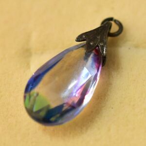 Antique Rainbow Iris Glass Pendant Top/Charm Genuine Guarantee Status