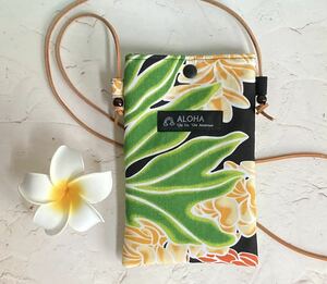 Handmade ☆ Smartphone Pouch Mini Shoulder Hawaii Hawaiian Flua Black