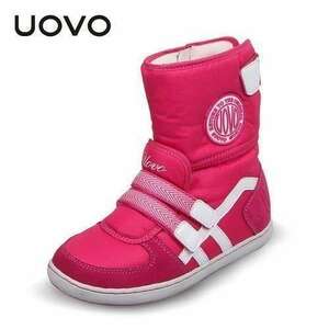 Hot uovo brand winter boots girls boys fashion short boots_pink_16.5cm