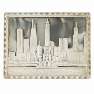 [Meito] ameripex'86 CHICAGO Ameripex 1986, USA International Stamp Exhibition Silver Silver