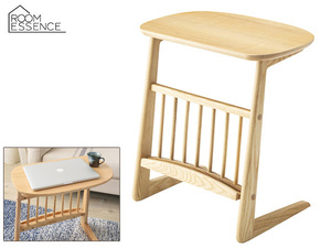 Higashiya Henry Wide Side Table Width 55cm Natural Beige Desk with Magazine Rack HOT-635NA Azumaya Manufacturer Free Shipping