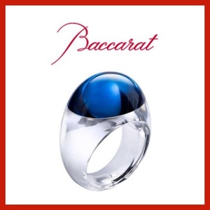 ● BACCARAT Baccarat 51 Ring Ring New TANGO Crystal Transparent Blue Made in France No. 11 Visue Jewelry