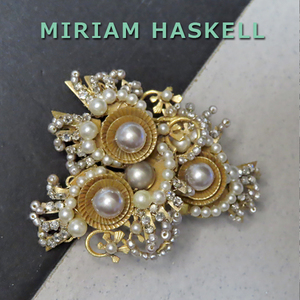◆ Miriam Huskel: Pearl Bouquet Broo: Vintage Costume Jewelry Miriam Haskell
