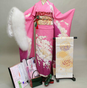 Kimono Kimono Full Set Pure Silk Classic Patterns All 20 points are available 7 days Rental Co., Ltd. [Rental] R94