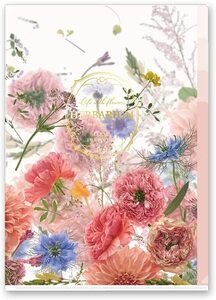 Daigo Clear File Hibiya Hanadan Herbarium A4 3 Pocket Flower Pattern N1890