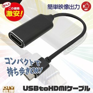 [Click post free shipping] USB Type C (Black) to HDMI conversion adapter USB-C HDMI conversion cable video compatible settings No required