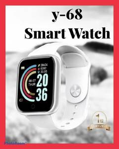 [Anonymous delivery] Y-68 White White White Smart Watch Fitness Health [Anonymous Delivery] Popular Notification LINE