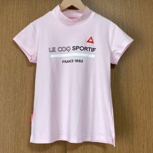 Lecoq Golf Spring Summer Short Sleeve Polo Shirt Mock Neck Wear Women's M Baby Pink