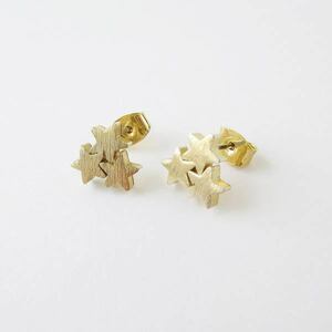 3 Star Pierce Star Mat Gold Color Accessories Ladies Fashion Accessories PV-71-9257