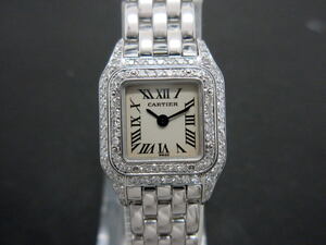 ★ Cartier Mini Pantail K18WG Solid after Diamond Besel Ladies QZ ★ [100562AY-7171]