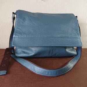 ★ Beauty ★ C6M7026 ★ Messenger bag ★ Milky blue cowhide Lightweight very beautiful.