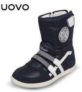 Hot uovo brand winter boots girls boys fashion short boots_black_21cm