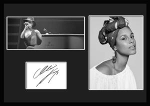 10 kinds! Alicia Keys/Alicia Keys/Sign Print &amp; Amp; Frame with certificate/BW/monochrome/display (4-3W)