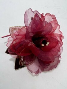 [Kikusui -4378] ◆◆ Rose corsage engine ◆ Flower / brooch / rhinestone / see-through ◆ used / used goods ◆ kt
