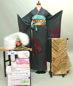 Kimono Kimono Full Set Pure Silk Classic Patterns All 20 points are available 7 days Rental Co., Ltd. [Rental] R5