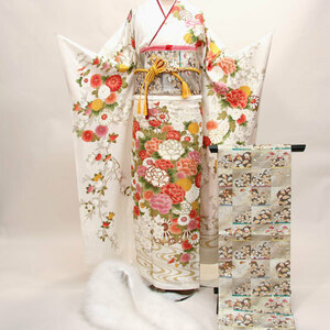 Kimono Kimono Full Set Pure Silk Hyakusan Ryoran Rental 20 points Rental for 7 days (Rental] R27
