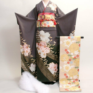 Kimono Kimono Full Set Pure Silk Hyakka Ryoran Rental of 20 points, 7 days rental (rental] R153