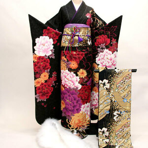 Kimono Kimono Full Set Pure Silk Hyakka Ryoran 7 days Rental of all 20 points (Rental] R10